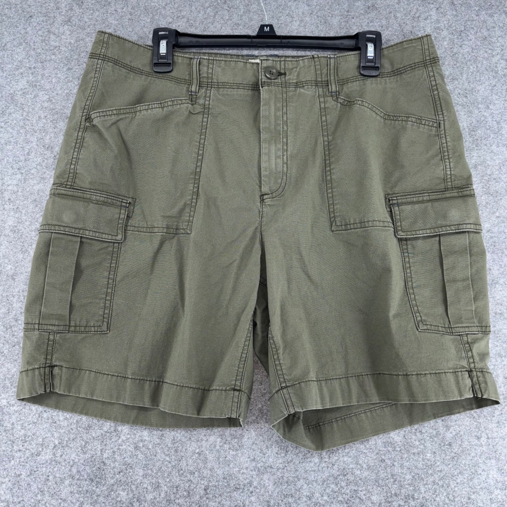 LL Bean Favorite Fit Cargo Shorts Womens 16 Regular Olive Green Cotton 506770
